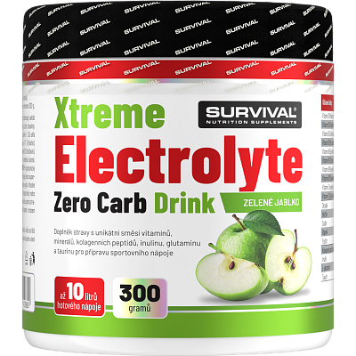 Xtreme Electrolyte Zero Carb Drink - 300 g, zelené jablko