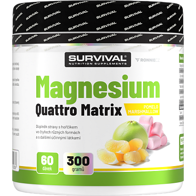 Magnesium Quattro Matrix - 300 g, jablko-mango