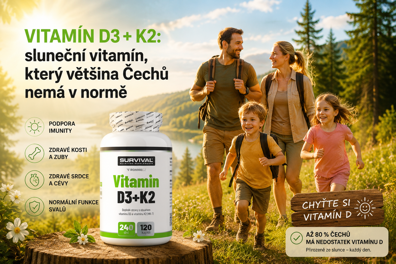 Vitamín D3 + K2: slnečný vitamín, ktorý väčšina Slovákov nemá v norme